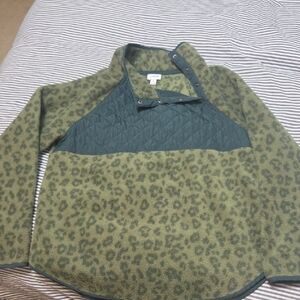 J. Crew Olive Fleece Pullover
